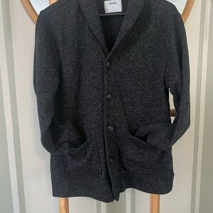 Old Navy Charcoal Button-Up Men Medium Sweater